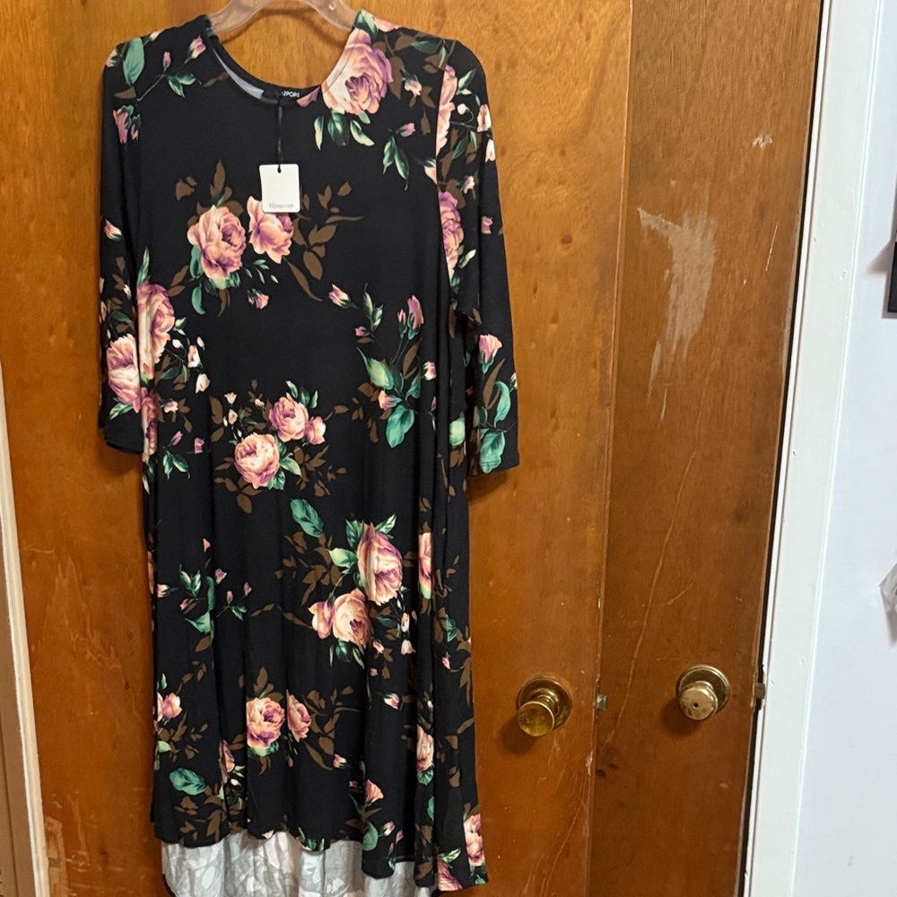 Floral Black Dress